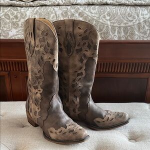 Roper Brown Cutout Western Boots